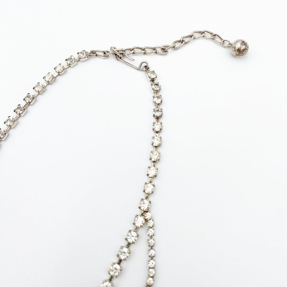 VINTAGE (Y2K) | Crystal & Rhinestone Teardrop Necklace + Earrings Set - Picture 9 of 15